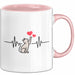 Katzen Tierliebhaber Herzschlag Tasse Geschenk Lustige Geschenkidee Spruch Rosa Trendation