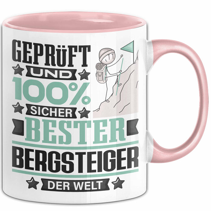 Bergsteiger Geschenk Lustiger Spruch für Bergsteiger Geschenkidee Bester Bergsteiger Der Welt Rosa Trendation