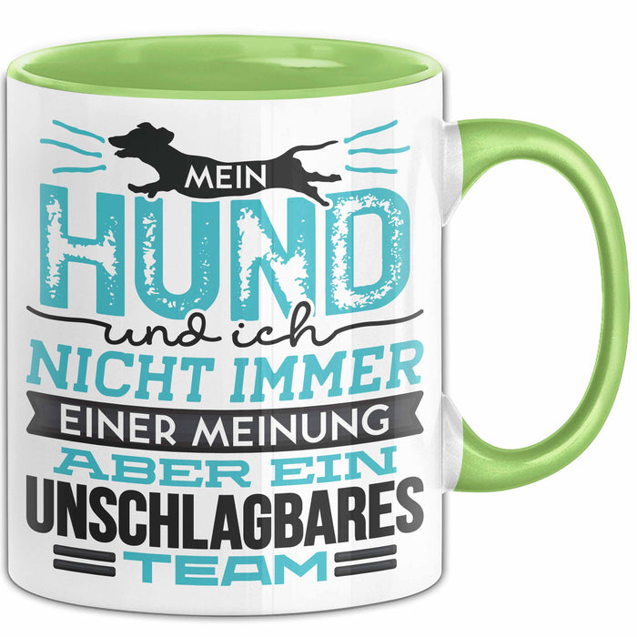 Hund Tasse Geschenk Spruch Lustig Mein Hund Und Ich Team Grün Trendation