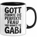 Gabi Tasse Geschenk Gott Formte Die Perfekte Frau Gabi Geschenkidee Schwarz Trendation