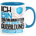 Sozialarbeiter Ausbildung Tasse Geschenk Ich Bin Sozialarbeiter In Der Ausbildung Ich Darf Das Geschenkidee Spruch Blau Trendation