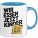 Deutschlehrer Unterricht Tasse Geschenk Lustige Geschenkidee Spruch "Wir Essen Jetzt Kinder" Satzzeichen Retten Leben Blau Trendation