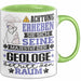 Geologe Geschenk Tasse Lustiger Spruch Erheben Sie Sich Der Geologe Betritt den Raum Grün Trendation