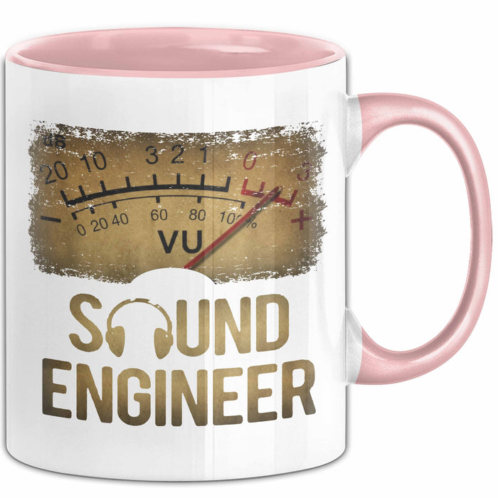 Toningenieur Ingenieurwesen Tasse Geschenk Lustige Geschenkidee Spruch Tontechniker Vu Meter Rosa Trendation