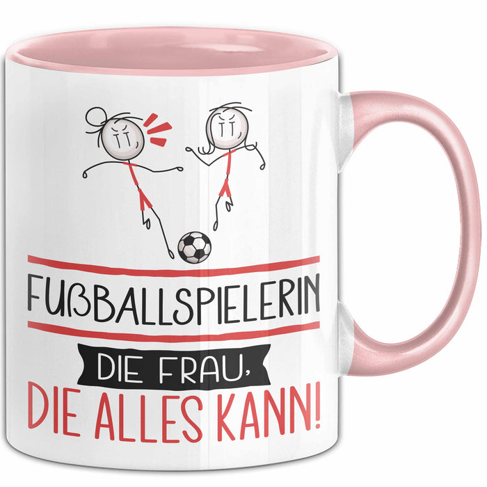 Fußballspielerin Geschenk Tasse Becher Die Frau Die Allen Kann Geschenkidee für eine Fußballspielerin Lustig Rosa Trendation