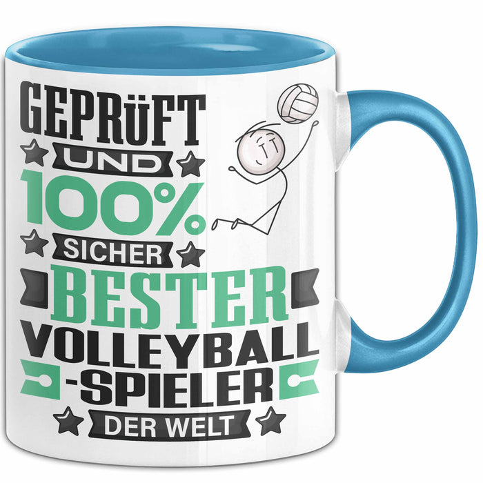 Volleyballspieler Geschenk Lustiger Spruch für Volleyballspieler Geschenkidee Bester Volleyballspieler Der Welt Blau Trendation
