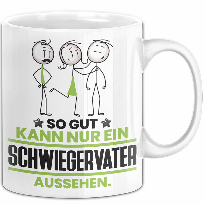 Schwiegervater Geschenk Tasse So Gut Kann Nur Ein Schwiegervater Aussehen Geschenkidee Kaffee-Becher Weiß Trendation