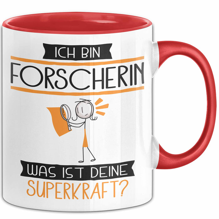 Forscherin Geschenk Tasse Ich Bin Forscherin Was Ist Deine Superkraft Geschenkidee Lustig Geburtstag Weihnachten Rot Trendation