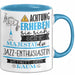Jazz-Enthusiastin Tasse Geschenk Lustiger Spruch Bitte Erheben Sie Sich Seine Majestät Die Jazz-Enthusiastin Betritt Den Raum Blau Trendation