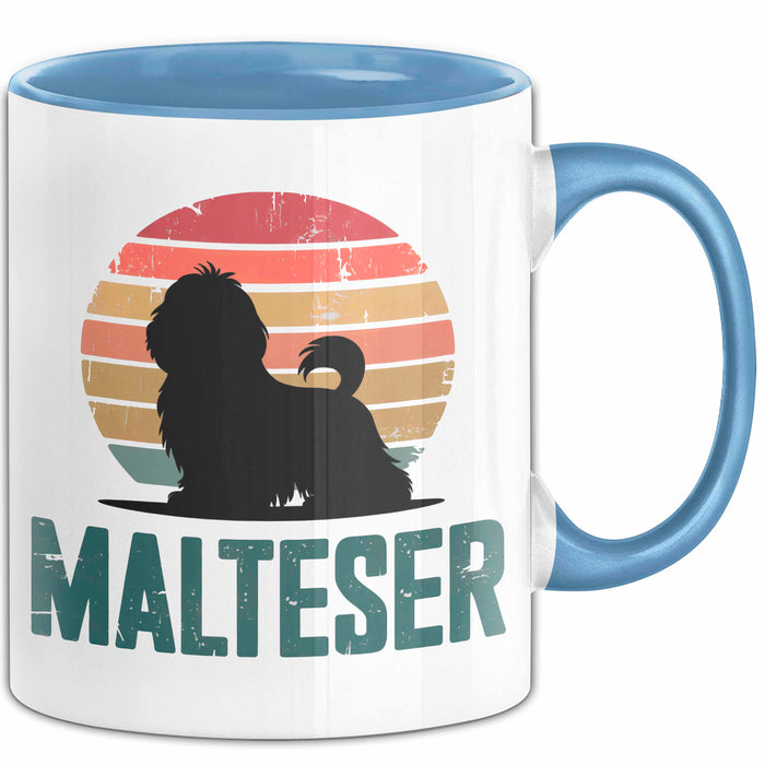 Malteserhund Tasse Geschenk Lustige Geschenkidee Spruch Malteser Blau Trendation