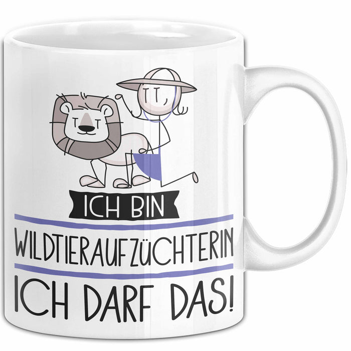 Geschenk für Wildtieraufzüchterin Tasse Lustige Geschenkidee Geburtstag Ich Bin Wildtieraufzüchterin Ich Darf Das Weiß Trendation