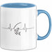 Angelliebhaber Fischer Herzschlag Tasse Geschenk Lustige Geschenkidee Spruch Blau Trendation