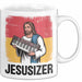 Jesus Keyboardspieler Tasse Geschenk Jesusizer Christlicher Geschenkidee Lustig Weiß Trendation