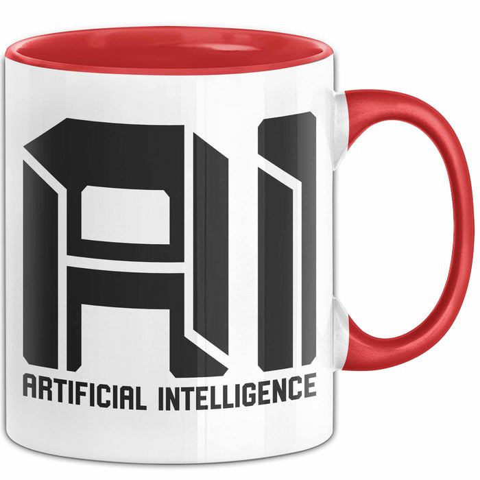 Ai Künstliche Intelligenz Tasse Geschenk Artificial Intelligence Geschenkidee Becher Rot Trendation