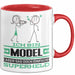 Model Geschenk Tasse Ich Bin Model Aber Sag Doch Einfach Superheld Lustige Geschenkdiee für Model Kaffee-Becher Rot Trendation