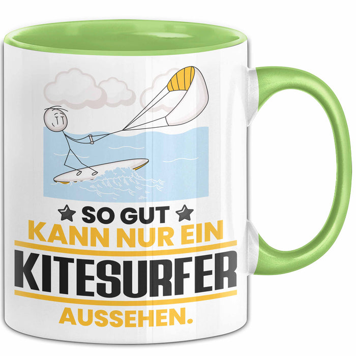 Kitesurfer Geschenk Tasse So Gut Kann Nur Ein Kitesurfer Aussehen Geschenkidee Kaffee-Becher Grün Trendation