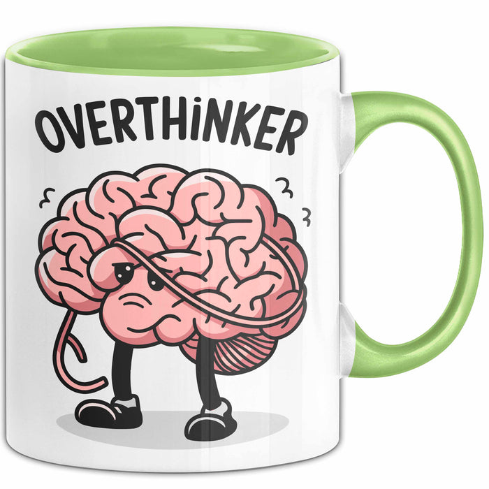 Overthinker Tasse Geschenkidee für Tiefgründige Denker Grün Trendation