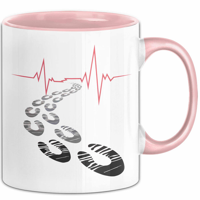 Läufer Tasse Geschenkidee für Marathonliebhaber Rosa Trendation