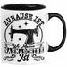 Nähen Geschenk Tasse Geschenkidee Frauen Zuhause Ist Wo Meine Nähmaschine Steht Schwarz Trendation