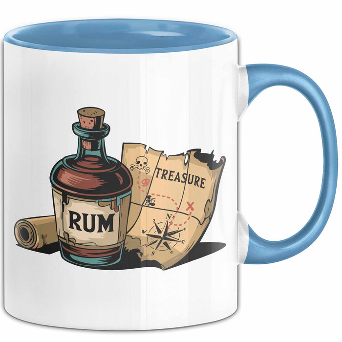Rum Fan Tasse Geschenkidee für Piraten Spirituosen Liebhaber Blau Trendation