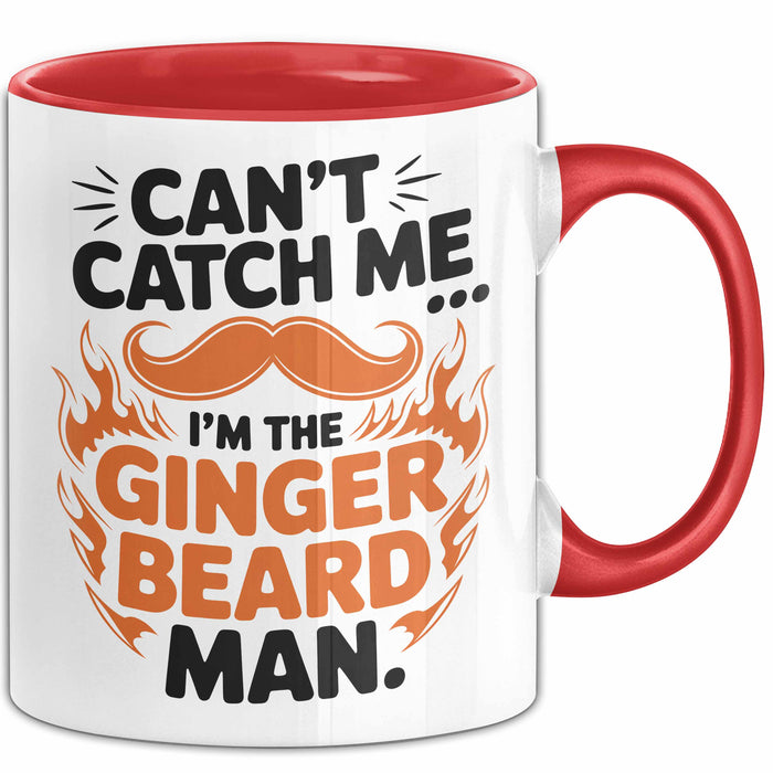 Bart Tasse Geschenk Cant Catch Me Im The Ginger Beard Man Geschenkidee Maenner Rot Trendation