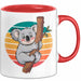 Retro Koala Tierliebhaber Tasse Geschenk Lustige Geschenkidee Spruch Rot Trendation