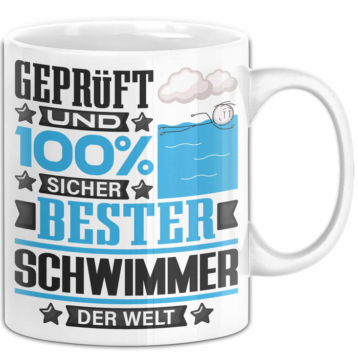 Schwimmer Geschenk Lustiger Spruch für Schwimmer Geschenkidee Bester Schwimmer Der Welt Weiß Trendation