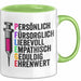 Krankenschwester Pflege Betreuung Tasse Geschenk Lustige Geschenkidee Spruch Pflege Grün Trendation