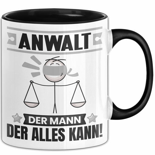 Anwalt Tasse Geschenk für Anwalt Der Mann Der Alles Kann Geschenkidee zum Geburtstag Schwarz Trendation