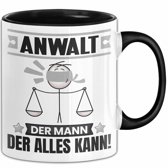 Anwalt Tasse Geschenk für Anwalt Der Mann Der Alles Kann Geschenkidee zum Geburtstag Schwarz Trendation