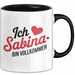 Sabina Tasse Geschenk Ich Bin Vollkommen Sabina Geschenkidee Geburtstag Schwarz Trendation
