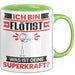 Flötist Tasse Geschenk für Flötist Geburtstag Lustiger Spruch Kaffee-Becher Was Ist Deine Superkraft Grün Trendation