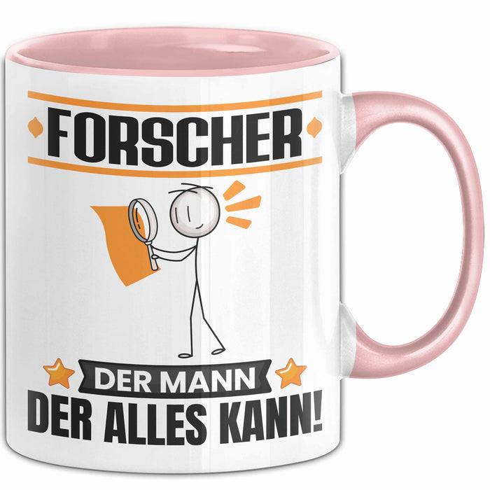 Forscher Tasse Geschenk für Forscher Der Mann Der Alles Kann Geschenkidee zum Geburtstag Rosa Trendation