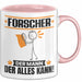 Forscher Tasse Geschenk für Forscher Der Mann Der Alles Kann Geschenkidee zum Geburtstag Rosa Trendation