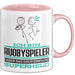 Rugbyspieler Geschenk Tasse Ich Bin Rugbyspieler Aber Sag Doch Einfach Superheld Lustige Geschenkdiee für Rugbyspieler Kaffee-Becher Rosa Trendation