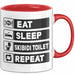 Skibidi Toilet Tasse Geschenk Meme Eat Sleet Repeat Becher Geschenkdiee Rot Trendation