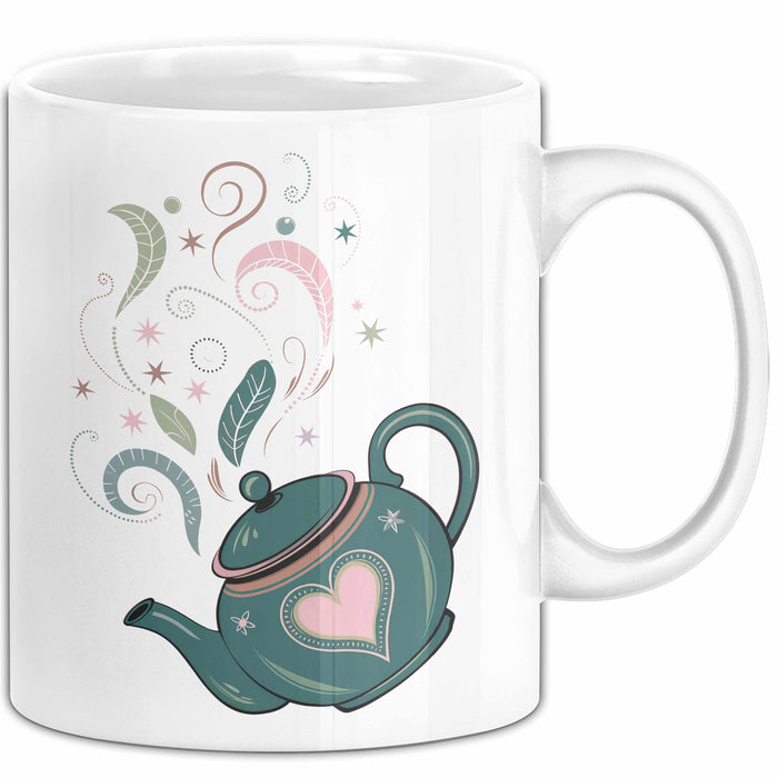 Teeliebhaber Tasse Geschenkidee für Kräuter Enthusiasten Weiß Trendation