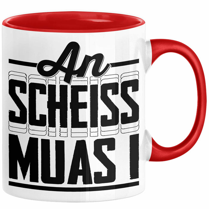 Bayern Tasse Geschenk Witz Bayer Boarisch Witz Spruch Kaffee-Tasse Geschenkidee Rot Trendation