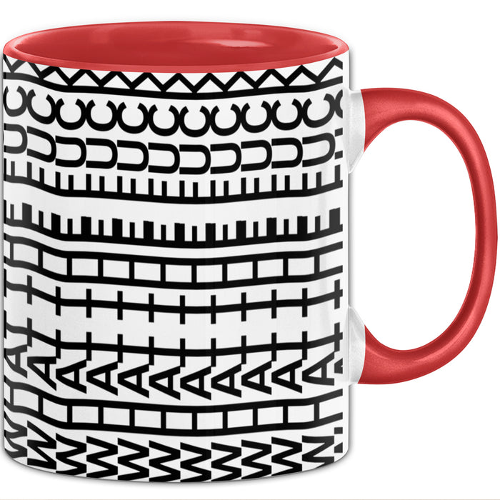 What The F*** Tasse Lustiges Geschenk Allover-Print Quer Lesen Trendation