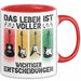 Gitarre Rockmusiker Tasse Geschenk Lustige Geschenkidee Wichtige Entscheidungen Rot Trendation