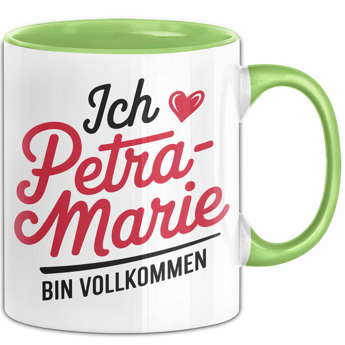 Petra-Marie Tasse Geschenk Ich Bin Vollkommen Petra-Marie Geschenkidee Geburtstag Grün Trendation