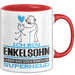 Enkelsohn Geschenk Tasse Ich Bin Enkelsohn Aber Sag Doch Einfach Superheld Lustige Geschenkdiee für Enkelsohn Kaffee-Becher Rot Trendation