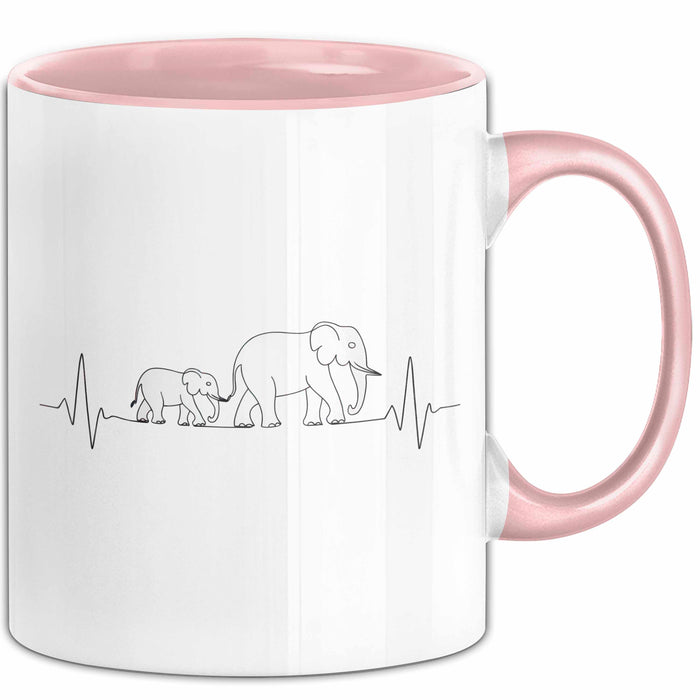 Elefant Tier Tasse Geschenk Lustige Geschenkidee Spruch Elefanten Herzschlag Rosa Trendation