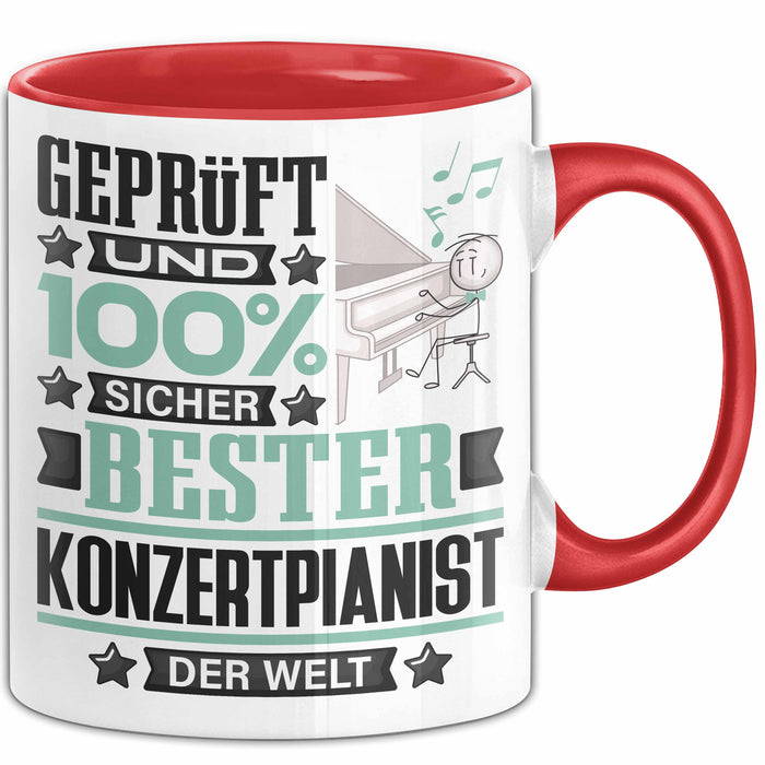 Konzertpianist Geschenk Lustiger Spruch für Konzertpianist Geschenkidee Bester Konzertpianist Der Welt Rot Trendation