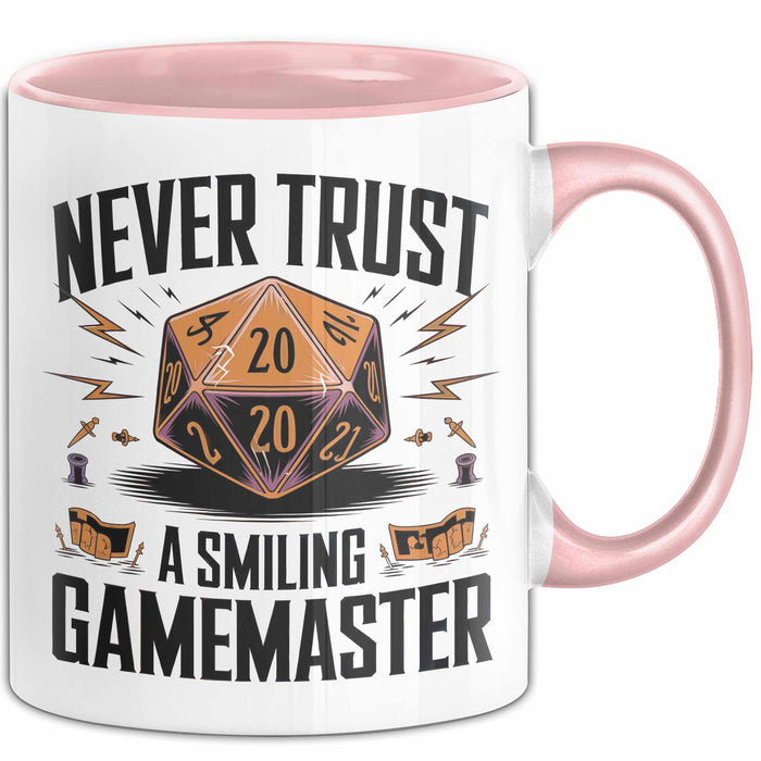 Gamer Tasse Geschenkidee Lachender Spielleiter Videospiel Rosa Trendation