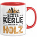 Zimmermann Holz Tischlerei Tasse Geschenk Lustige Geschenkidee Spruch Echte Kerle Arbeiten Mit Holz Rot Trendation