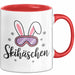 Skifahren Skifahrer Tasse Geschenk Skihäschen Geschenkidee Geschenkidee Lustig Rot Trendation
