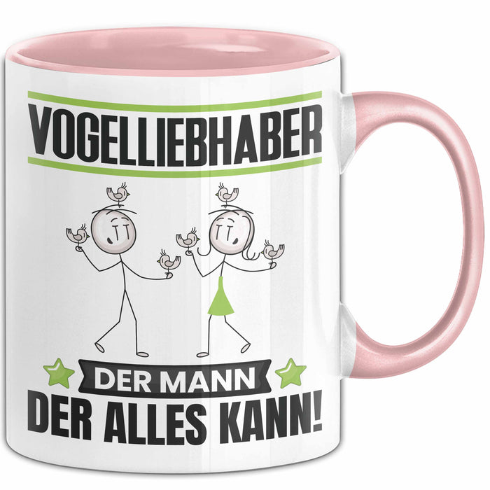 Vogelliebhaber Tasse Geschenk für Vogelliebhaber Der Mann Der Alles Kann Geschenkidee zum Geburtstag Rosa Trendation