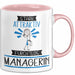 Managerin Tasse Geschenk Becher Stark Attraktiv Furchtlos Managerin Lustige Geschenkidee Rosa Trendation
