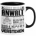 Anwalt Geschenk Tasse Geschenkidee für Anwalt Geburtstag Lustiger Spruch Ich Bin Anwalt Ich Kann Es Dir Erklären Aber Nicht Für Dich Verstehen Schwarz Trendation